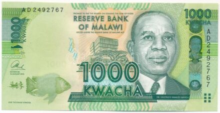 Malawi 2013. 1000K 'AD 2492767' T:I- kissé hullámos papír Malawi 2013. 1000 Kwacha 'AD 2492767' C:AU slightly wavy paper Krause P#62