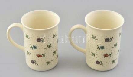 2 db Zsolnay leveles bögre. Kézzel festett, jelzett, hibátlan. 10 cm