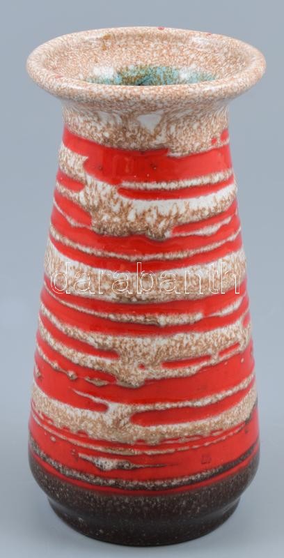 Retró váza, kerámia, jelzés nélkül, kopásnyomokkal, m: 20 cm