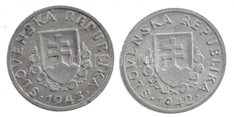 Szlovákia 1942-1943. 20h Al (2xklf) T:1-,2 ph. Slovakia 1942-1943. 20 Halierov Al (2xdiff) C:AU,XF edge error Krause KM#4a