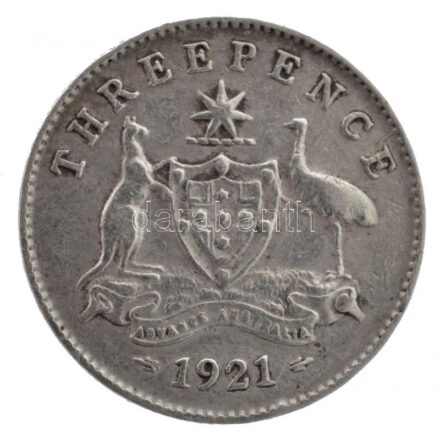 Ausztrália 1921. 3p Ag 'V. György' T:2-,3 patina Australia 1921. 3 Pence Ag 'George V' C:VF,F patina Krause KM#24