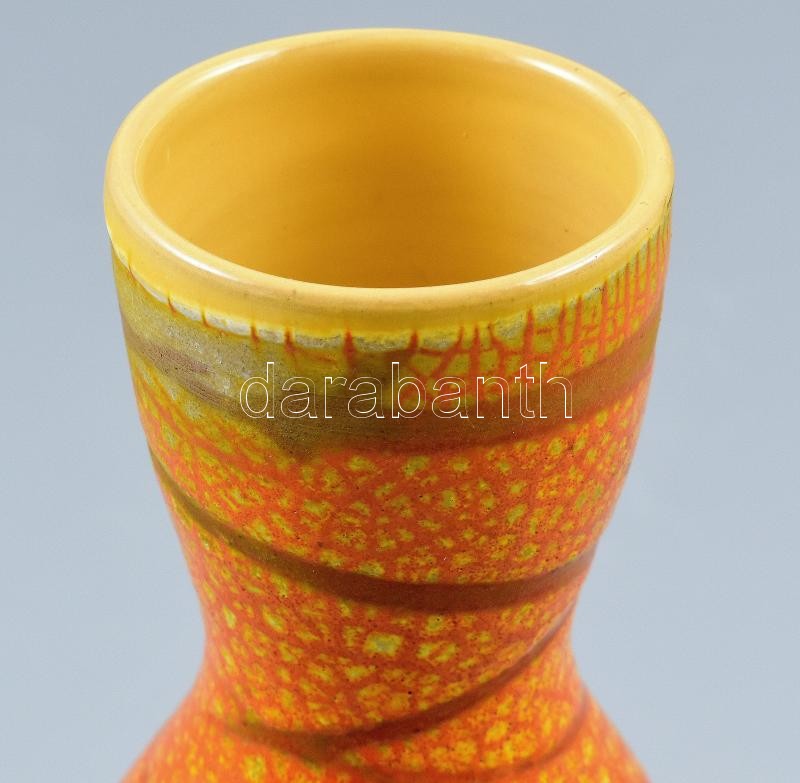Retró kerámia váza, jelzés nélkül, hibátlan, m: 24 cm - Image 2