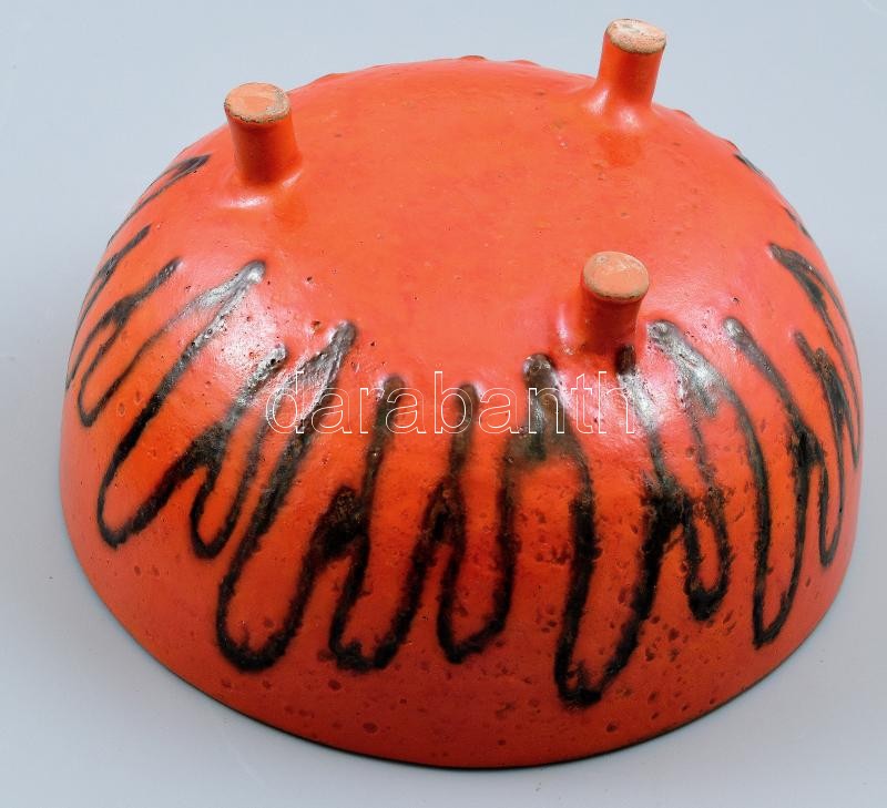 Retró Tófej gyümölcsös tál, kerámia, hibátlan, jelzés nélkül, d: 20 cm - Image 2