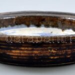 Üvegmázas retró kerámia tálka, jelzett, hibátlan, d: 18 cm - Image 2