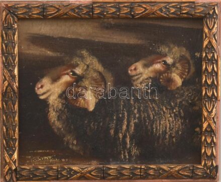 Harmann Béla (?-?): Kosok. Olaj, karton. Jelzett. Dekoratív, kissé sérült fakeretben, 10,5×13 cm