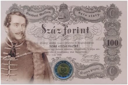 2002. 100Ft Ni-Cu-Zn 'Kossuth' elsőnapi veret sorszámozott '010179'' díszlapon T:1 Adamo FOEM1