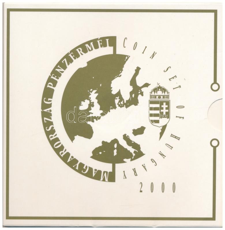 2000. 1Ft-100Ft (7xklf) forgalmi sor szettben + '200Ft Millenium', belső tok ragasztása kissé elengedett T:PP patina Adamo FO33.1