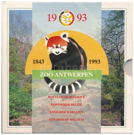 Belgium 1993. 50c - 50Fr (10xklf, 5x vallon, 5x flamand) forgalmi sor + 'Az antwerpeni állatkert 150. évfordulója' emlékveret szettben, karton dísztokban T:1 kis patina Belgium 1993. 50 Centimes - 50 Francs (10xdiff, 5x walloon, 5x flemish)