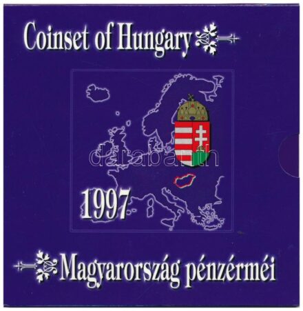 1997. 50f-200Ft (6xklf) forgalmi sor, benne 200Ft Ag 'Deák', a belső tok ragasztása kissé elengedett T:BU patina Adamo FO30