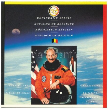 Belgium 1992. 50c - 50Fr (10xklf, 5x vallon, 5x flamand) forgalmi sor + 'Dirk Frimout - Atlas I' emlékveret szettben, karton dísztokban T:1 kis patina, kisebb sérülés, folt a tokon Belgium 1992. 50 Centimes - 50 Francs (10xdiff, 5x walloon,