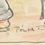 Pólya T jelzéssel: Misa az éjiőr (...). Vegyes technika, papír, 29×41 cm. Üvegezett fakeretben. - Image 2