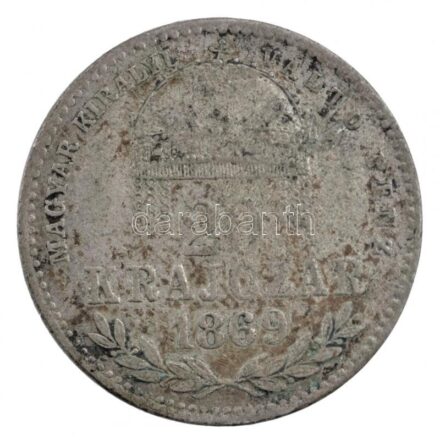 1869KB 20kr Ag 'Magyar Királyi Váltó Pénz' T:3 patina, kissé hajlott lemez Adamo M11.1