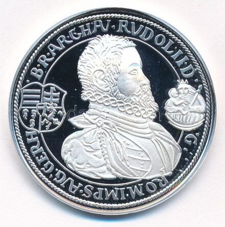 DN 'Magyar tallérok utánveretben - Rudolf tallérja 1598' Ag emlékérem tanúsítvánnyal (20g/0.999/38,6mm) T:PP