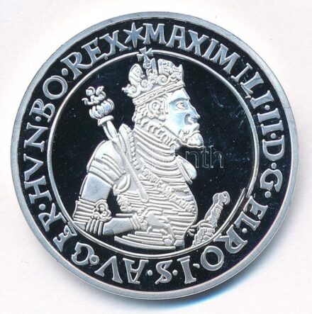 DN 'Magyar tallérok utánveretben - I. Miksa tallérja 1574' Ag emlékérem tanúsítvánnyal (20g/0.999/38,6mm) T:PP
