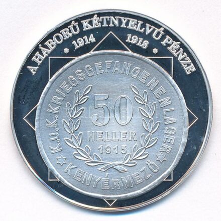 DN 'A magyar nemzet pénzérméi - A háború kétnyelvű pénze 1914-1918' Ag emlékérem, tanúsítvánnyal (10,37g/0.999/35mm) T:PP