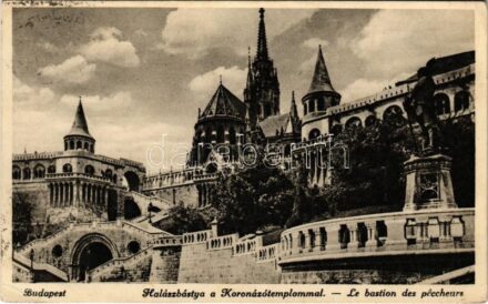 1937 Budapest I. Halászbástya a Koronázótemplommal (EK)