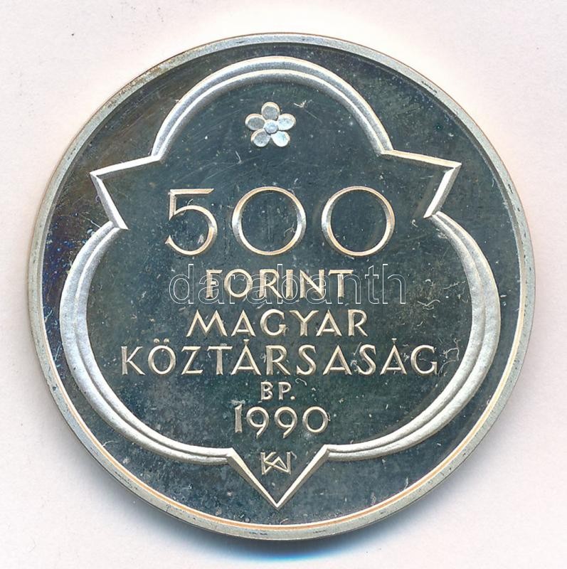 1990. 500Ft Ag 'Mátyás király - Buda' T:1 (eredetileg PP) fo. Adamo EM114 - Image 2