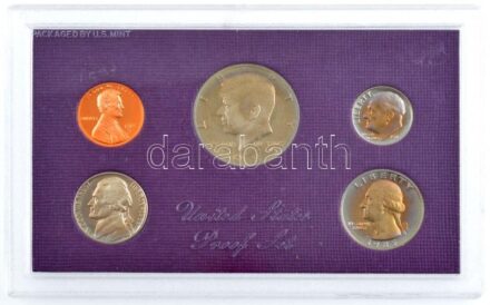 Amerikai Egyesült Államok 1985S 1c - 1/2$ (5xklf) proof szett eredeti műanyag dísztokban T:PP patina USA 1985S. 1 Cent -1/2 Dollar (5xdiff) 'United States Proof Set' in original plastic hardcase C:PP patina