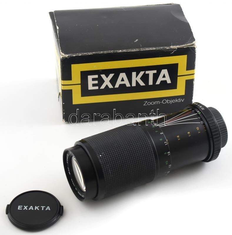 Exakta MC Macro 70-210mm f/4.5-5.6 zoom objektív, jó állapotban, eredeti dobozában