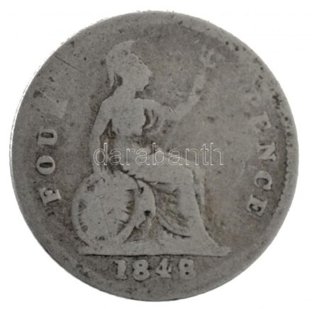 Nagy-Britannia 1848. 4p Ag 'Viktória' T:3 Great Britain 1848. 4 Pence Ag 'Victoria' C:F Krause KM#731.1