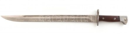 Szovjet AK-47 gépfegyver bajonett, fa/fém markolattal, h: 51 cm