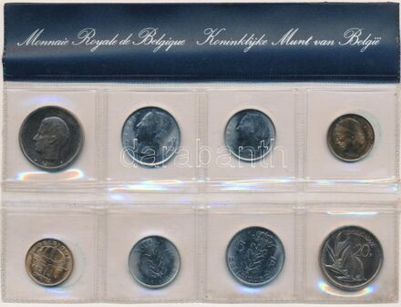 Belgium 1981. 50c - 20F (8xklf, 4x vallon + 4x flamand) 'Monnaie Royale de Belgique - Koninklijke Munt van België' forgalmi sor eredeti lezárt műanyag tokban T:1 patina Belgium 1981. 50 Centimes - 20 Francs (8xdiff, 4x 'Belgique' 4x 'Belgie' )