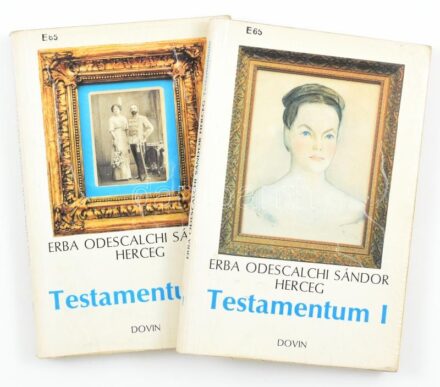Erba Odescalchi Sándor Herceg: Testamentum I-II. köt. Életem regénye. Bp., 1991., Dovin. Fekete-fehér fotókkal illusztrált. Kiadói papírkötés, kissé kopott borítóval, volt könyvtári példány.