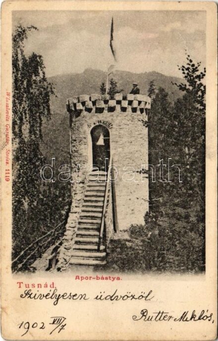 1902 Tusnád, Apor bástya. Wlaszlovits Gusztáv 1119. / bastion tower (EB)