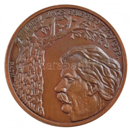 Rajki László (1939-) 1992. 'MÉE Móricz Zsigmond emlékbizottság / 1879 Tiszacsécse - 1942 Leányfalu' bronz emlékérem (42mm) T:1,1-