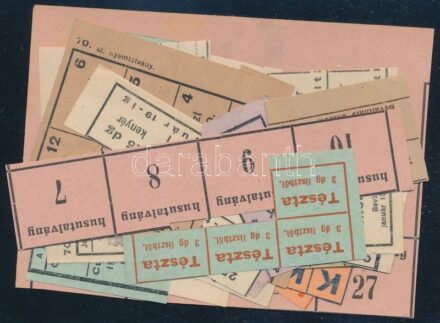 cca 1940 Vegyes étkezési jegy / élelmiszerjegy tétel