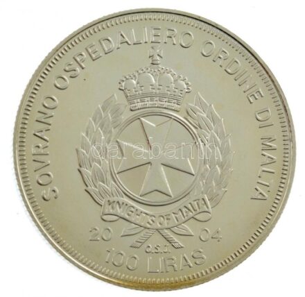 Máltai Lovagrend 2004. 100L Cu-Ni 'Magyarország az EU-ban' T:PP felületi karc Sovereign Order of Malta 2004. 100 Liras Cu-Ni 'Hungary in the EU' C:PP surface scratches