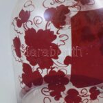 Rubinpácolt, üveg palack, szakított üveg, kopott, m: 27 cm - Image 2