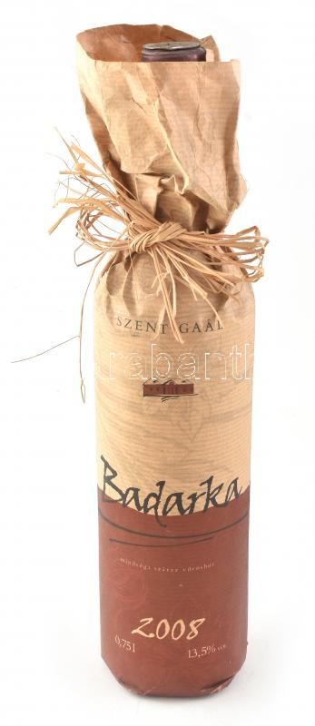 2008 Szekszárdi Badarka, száraz vörösbor (Szent Gaál pincészet), 0,75 l, szakszerűen tárolt.