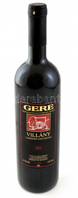 2001 Gere Cabernet Sauvignon . Bontatlan palack vörösbor, szakszerűen tárolt. 0,75 l