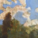 Gách István Lipót (1880-1962): Napfényes táj. Olaj, rétegelt falemez. Fakeretben. 19x17 cm - Image 2