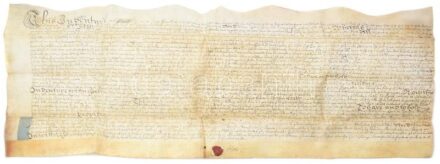 1706 Angol nyelvű birtokügyi szerződés Mark Gabry és William Lynch felek között, pergamen, viaszpecséttel, okmánybélyegekkel / Indenture of Lease between Mark Gabry and William Lynch, parchment, with wax seal and revenue stamps
