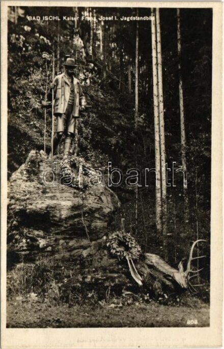Bad Ischl, Kaiser Franz Josef I. Jagdstandbild / monument, statue of Franz Joseph I of Austria in hunting outfit