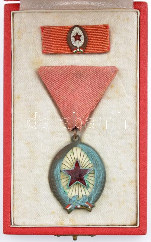 1985. 'Munka Érdemrend' bronz fokozata, zománcozott Br kitüntetés mellszalagon, miniatűrrel szalagsávon T:2- korr. NMK 601. - Image 3