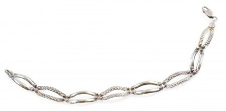 Ezüst(Ag) áttört glídes karkötő, jelzett, h: 18 cm, nettó: 5,1 g