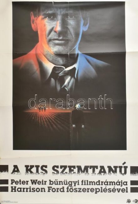 1985 A kis szemtanú, amerikai film plakát, főszerepben: Harrison Ford, hajtásnyomokkal, 80x57 cm