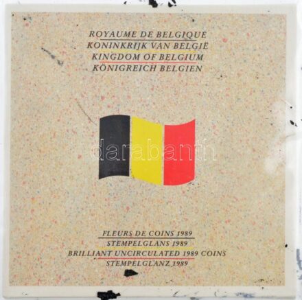 Belgium 1989. 50c-50Fr (10xklf) forgalmi sor karton dísztokban, eredeti bontatlan fóliacsomagolásban, minden névértékből francia és holland feliratú érme T:BU Belgium 1989. 50 Centimes - 50 Francs (10xdiff) coin set in case, in the