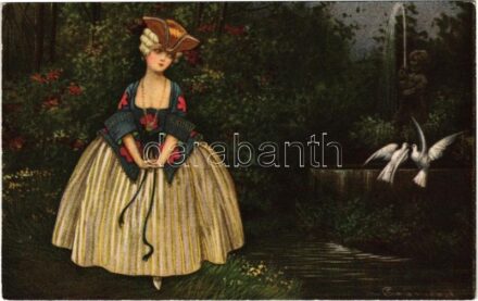 Italian lady art postcard. 'ULTRA' 2092. s: Colombo