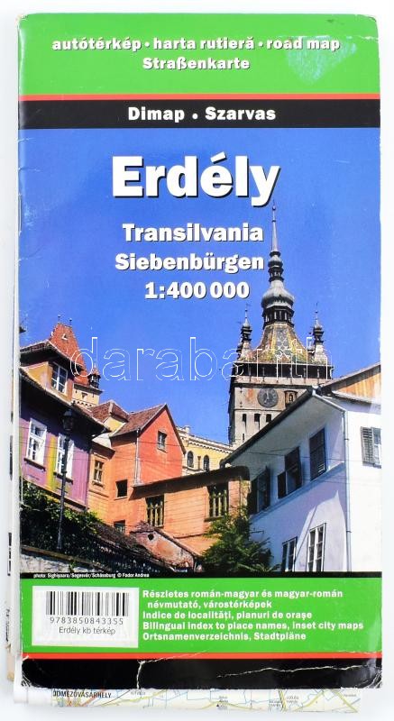 2008 Erdély autótérképe. 1 t. (kihajtható, 1 : 400.000) + 36 p. (névmutató). Kiadói papírborítóban, volt könyvtári példány.
