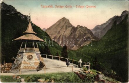 1907 Tátra, Magas-Tátra, Vysoké Tatry; Tarpatak-völgy, Szilágyi Dezső emléktorony, kilátó / Kohlbacher Tal, Szilágyi-Denkmal / Studená dolina / memorial lookout tower, monument (EK)