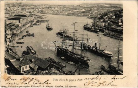 ~1900 Vila Nova de Gaia, Villa Nova de Gaya; port, steamships (Rb)