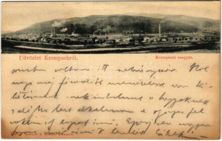 1907 Korompa, Krompach, Krompachy; vasgyár. Balkányi S. kiadása / iron works, factory (fl)