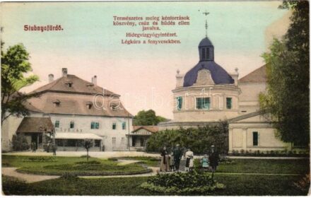 1907 Stubnyafürdő, Túróchévíz, Stubnianske Teplice, Turcianske Teplice; Gyógyudvar, kávéház és étterem / spa, café and restaurant (fl)