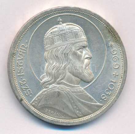 1938. 5P Ag 'Szent István' T:1- kis patina Adamo P8.1