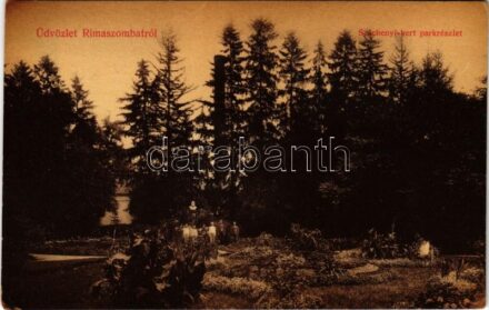 1907 Rimaszombat, Rimavská Sobota; Széchenyi-kert park részlete. W.L. 590. / park (fl)