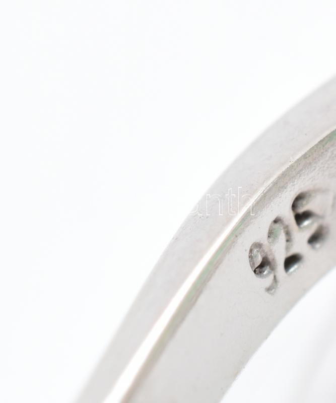 Ezüst(Ag) fülbevalópár zöld kövekkel, jelzett, h: 2 cm, bruttó: 5,42 g - Image 2